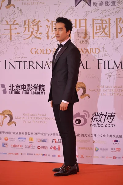 Actor Surcoreano Song Seung Heon Posa Alfombra Roja Mientras Llega — Foto de Stock