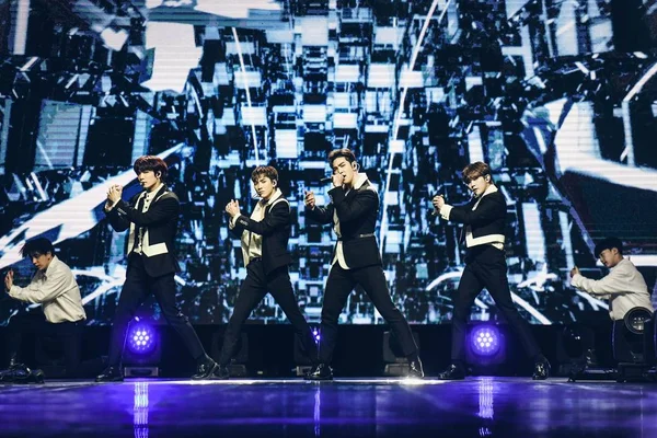 Membros Boy Band Sul Coreana Nuest Apresentam Music Bank 2019 — Fotografia de Stock
