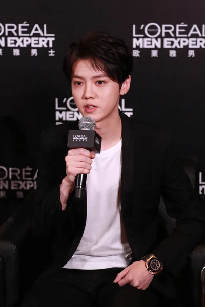 Chinese Singer Actor Han Attends Promotional Event Oreal Men Expert — Stock Photo, Image