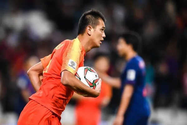 Xiao Zhi China Celebra Después Marcar Gol Contra Tailandia Ronda —  Fotos de Stock