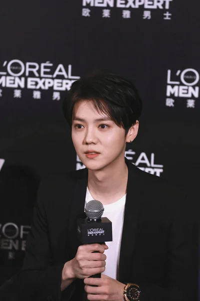 Chinese Singer Actor Han Attends Promotional Event Oreal Men Expert — Stock Photo, Image
