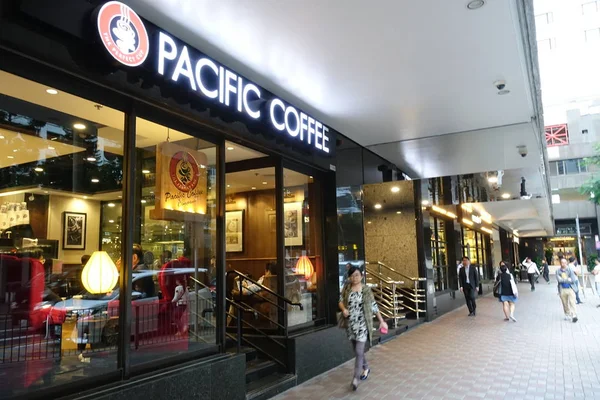 Pedestres Passam Por Café Pacífico Hong Kong China Novembro 2017 — Fotografia de Stock
