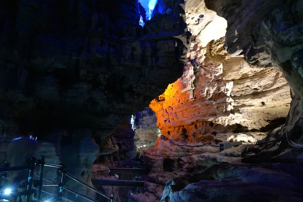 Paysage Grotte Shuanghe Karst Longue Grotte Asie Dans Ville Wenquan — Photo