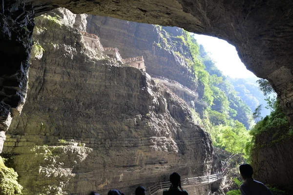 Krajobraz Shuanghe Krasowa Pieczara Najdłuższa Jaskinia Azji Wenquan Miasto Suiyang — Zdjęcie stockowe
