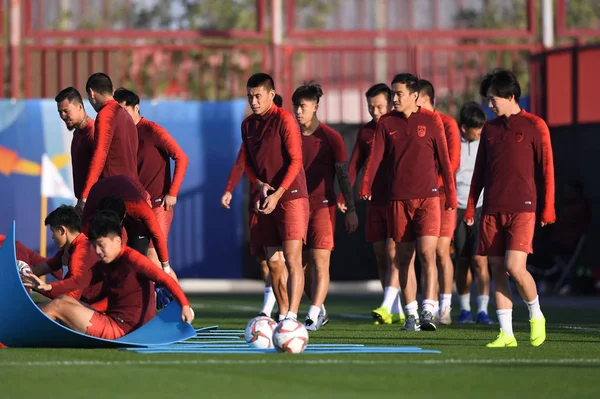 Pemain Tim Nasional Sepak Bola Pria Cina Mengambil Bagian Dalam — Stok Foto
