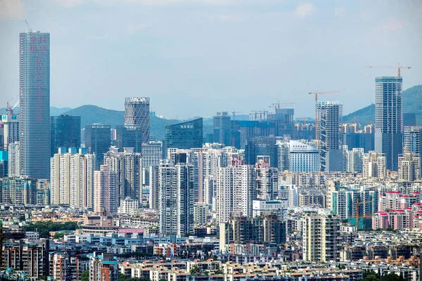Vista Arranha Céus Arranha Céus Edifícios Residenciais Cidade Shenzhen Província — Fotografia de Stock