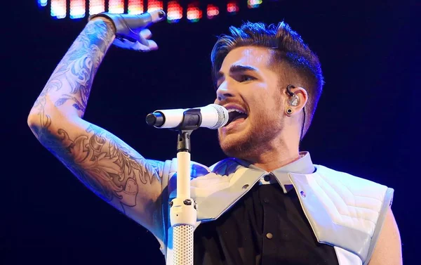 American Singer Songwriter Adam Lambert Performs His Concert Shanghai China — Stock Photo, Image