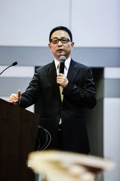 Chinese Author Song Hongbing Speaks Launch Event His New Book — Stock Photo, Image