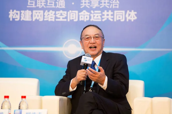 Liu Chuanzhi Voorzitter Van Legende Holdings Limited Spreekt Een Forum — Stockfoto