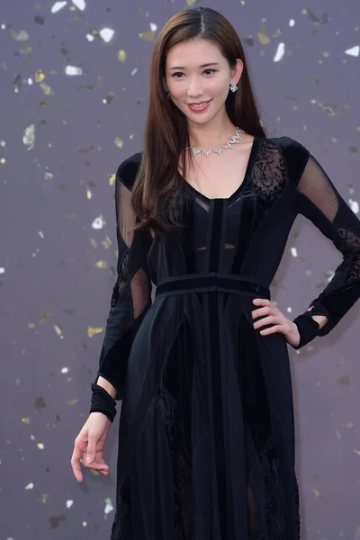 台湾模特兼女演员林志玲出席2015年11月5日在台湾台北举行的微风新义百货公司开业典礼 — 图库照片