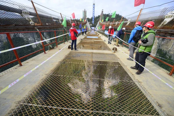 Blick Auf Die Längste Und Höchste Bau Befindliche Glasbodenbrücke Der — Stockfoto