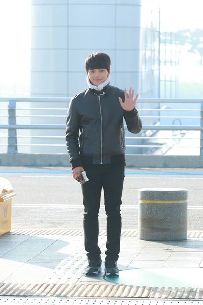 Południowokoreański Aktor Yeo Jin Goo Przybywa Lotnisku Incheon Przed Loty — Zdjęcie stockowe