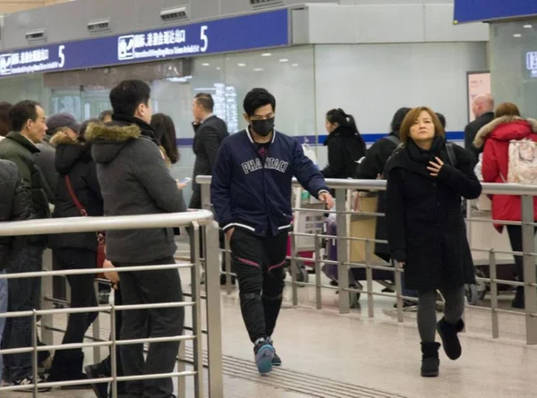 Cantante Actor Taiwanés Jay Chou Representa Aeropuerto Internacional Shanghai Pudong — Foto de Stock