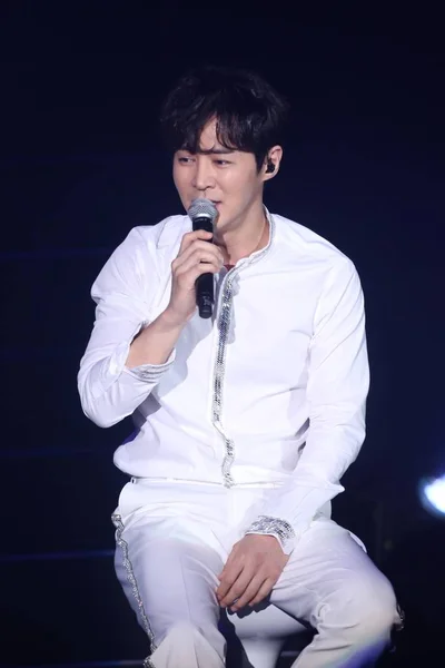 Jun Jin Boy Band Surcoreana Shinhwa Actúa Durante Concierto Taipei —  Fotos de Stock