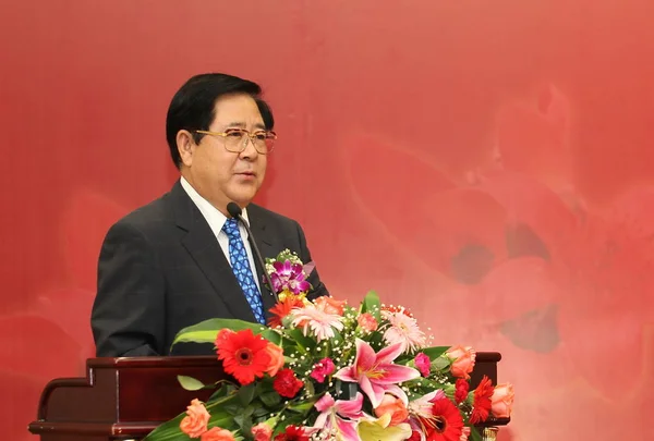 Anoniempo Voorzitter Van China Southern Airlines Levert Een Toespraak Tijdens — Stockfoto