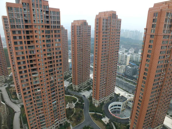 Nieuw Gebouwd Hoogbouw Residentiële Appartementengebouwen Zijn Afgebeeld Nanjing Stad Oost — Stockfoto