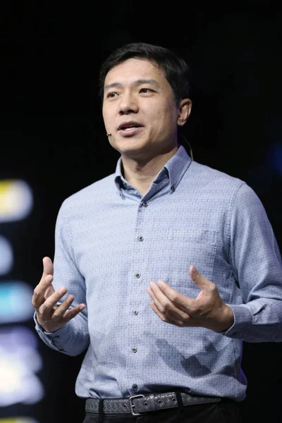 Robin Yanhong Presidente Ceo Baidu Pronuncia Discurso Conferencia Anual Del — Foto de Stock