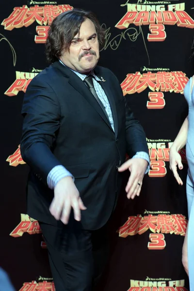 Amerikai Színész Jack Black Érkezik Vörös Szőnyegen Filmet Kung Panda — Stock Fotó