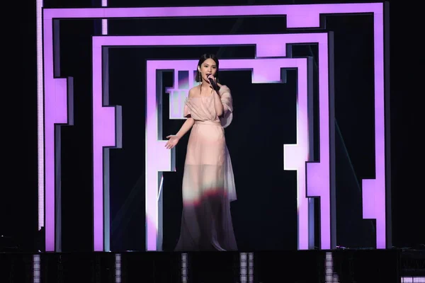 Cantor Taiwanês Rainie Yang Apresenta Cerimônia Kkbox Music Awards Taipei — Fotografia de Stock