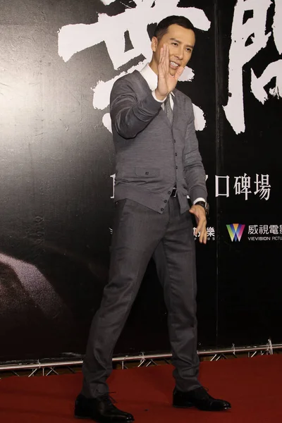 Actor Hong Kong Donnie Yen Posa Durante Una Conferencia Prensa —  Fotos de Stock