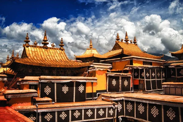 View Jokhang Temple Qokang Monastery Lhasa Southwest China Tibet Autonomous — Stock Photo, Image