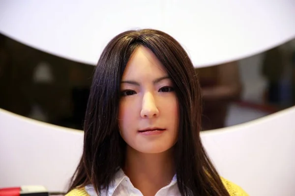 Humanoidní Robot Geminoid Vyrobený Proslulou Robotem Hiroshi Ishiguro Ósaka University — Stock fotografie