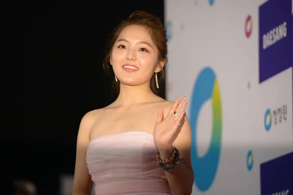 Південнокорейські Актриса Seo Shin Прибуває Червоному Килимі Синього Дракона Фільм — стокове фото