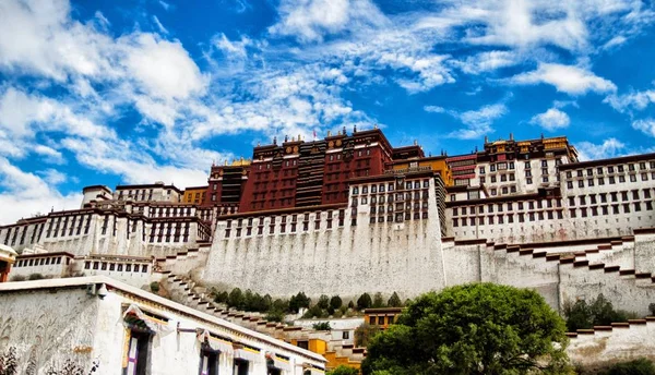 Vista Palácio Potala Palácio Pothala Lhasa Sudoeste Região Autônoma Tibete — Fotografia de Stock