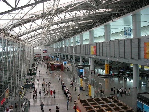 Vista Interior Aeroporto Internacional Guangzhou Baiyun Cidade Guangzhou Província Guangdong — Fotografia de Stock