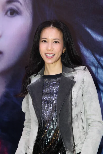 Hong Kong Énekesnő Színésznő Karen Mok Jelent Egy Sajtótájékoztatón Fotókiállítás — Stock Fotó