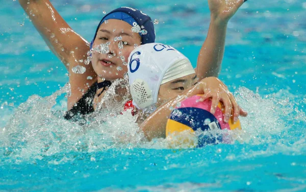 Une Joueuse Équipe Nationale Féminine Water Polo Japon Concourt Contre — Photo