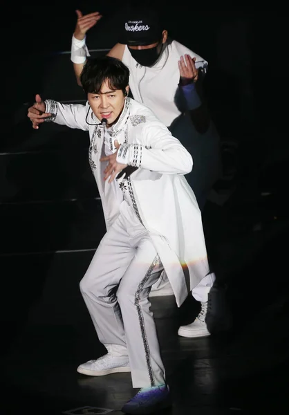 Jun Jin Koreański Boysband Shinhwa Wykonuje Podczas Koncertu Taipei Tajwan — Zdjęcie stockowe