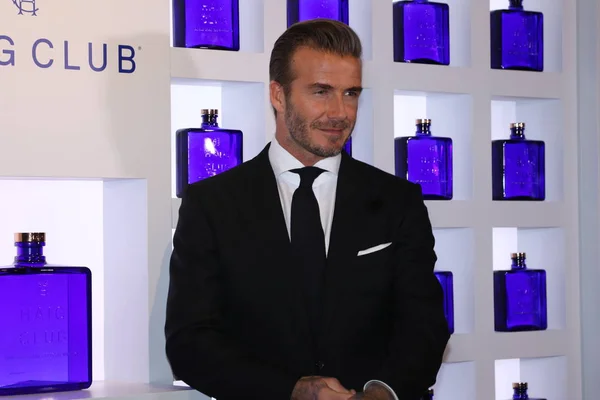 Stella Del Calcio Inglese David Beckham Posa Durante Cena Dell — Foto Stock