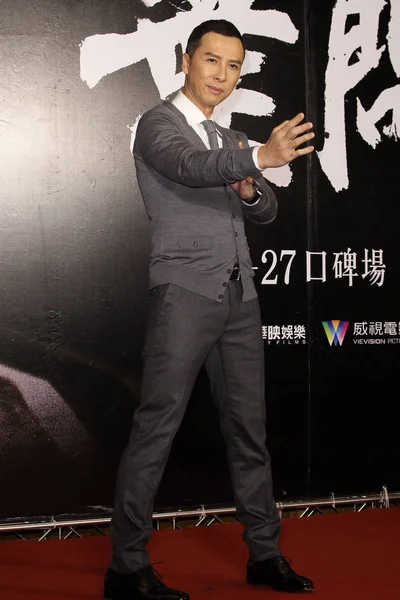 Hong Kong Schauspieler Donnie Yen Posiert Während Einer Pressekonferenz Zur — Stockfoto