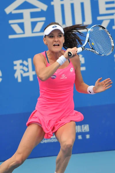 폴란드의 기술직 Radwanska 중국의 2016에서에서 Wta 2016 테니스 토너먼트의 그들의 — 스톡 사진