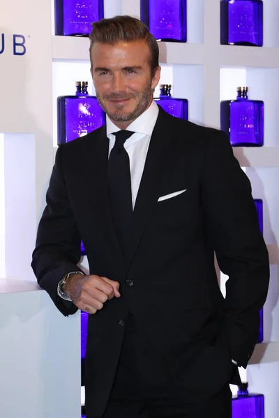 Stella Del Calcio Inglese David Beckham Posa Durante Cena Dell — Foto Stock