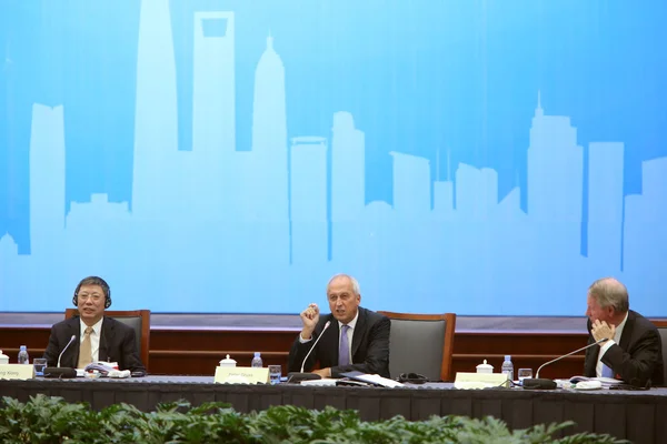 Peter Gruss Presidente Max Planck Gesellschaft Habla Junto Alcalde Shanghái — Foto de Stock
