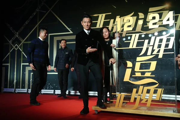Гонконгский Актёр Энди Лау Позирует Время Пресс Конференции Своего Нового — стоковое фото