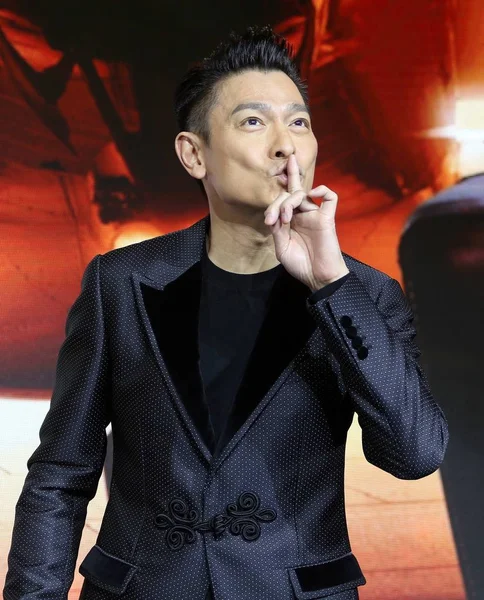 Hong Kong Aktor Piosenkarz Andy Lau Stwarza Podczas Imprezy Promocyjne — Zdjęcie stockowe