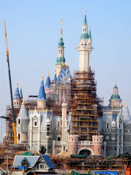 Shanghai Disney Resort Είναι Υπό Κατασκευή Στο Πουντονγκ Σαγκάη Κίνα — Φωτογραφία Αρχείου