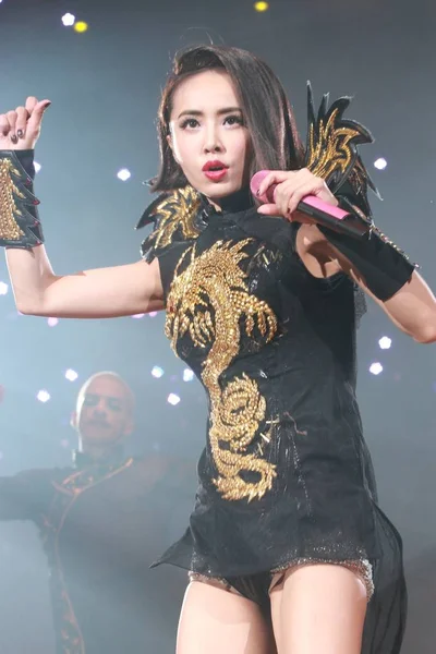 Tayvanlı Şarkıcı Jolin Tsai Hong Kong Konserinde Oynamak Dünya Turnesi — Stok fotoğraf