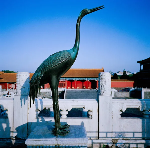 Vue Une Statue Grue Bronze Musée Palais Également Connu Sous — Photo