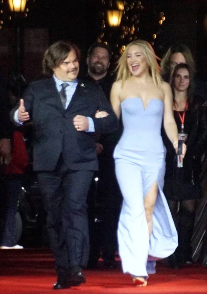 Amerikansk Skådespelerska Kate Hudson Rätt Och Skådespelaren Jack Black Anlända — Stockfoto