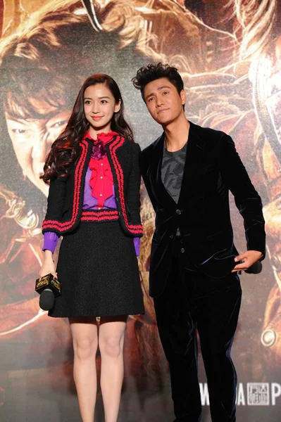 Hong Kong Model Und Schauspielerin Angelababy Links Und Der Chinesische — Stockfoto