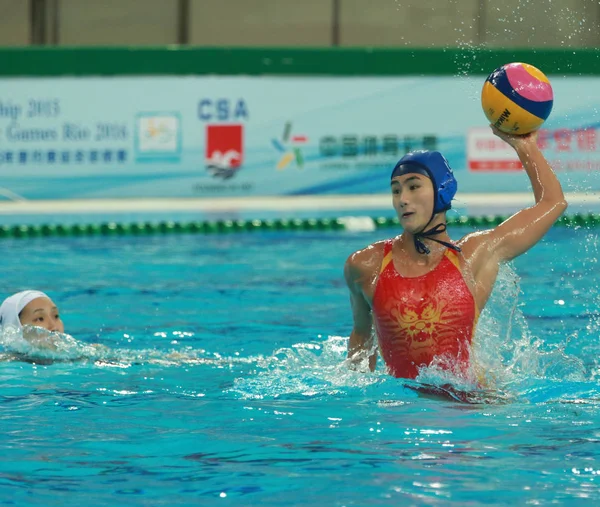 Une Joueuse Équipe Nationale Féminine Water Polo Chine Concourt Contre — Photo