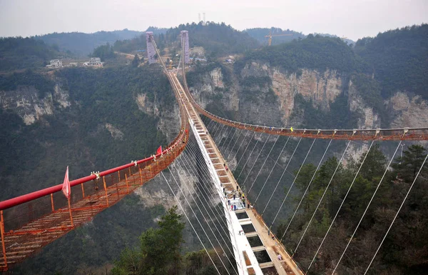 Vista Ponte Fundo Vidro Mais Longa Mais Alta Mundo Construção — Fotografia de Stock