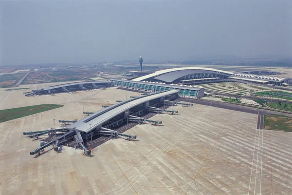 Общий Вид Международного Аэропорта Гуанчжоу Байюнь Городе Гуанчжоу Провинция Гуандун — стоковое фото