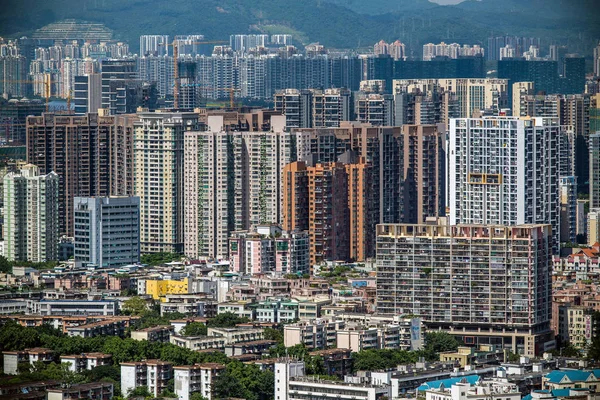 Vista Cúmulos Edificios Residenciales Gran Altura Ciudad Shenzhen Provincia Guangdong —  Fotos de Stock
