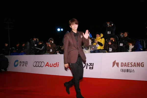 Mannequin Acteur Sud Coréen Song Jae Rim Arrive Sur Tapis — Photo