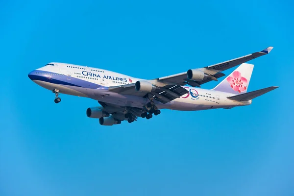 Avion Boeing 747 China Airlines Décolle Aéroport International Shenzhen Bao — Photo